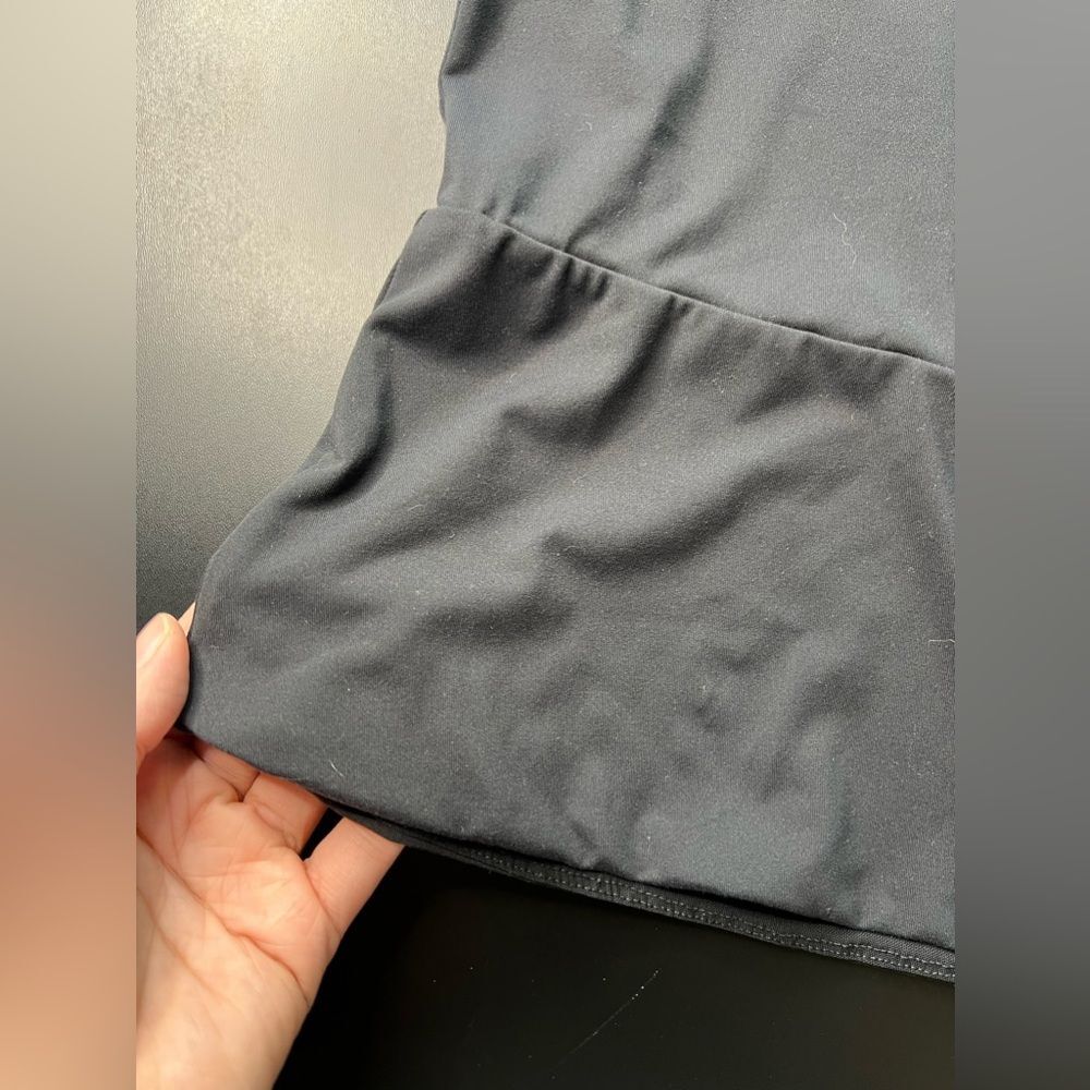 Fabletics Solid Black Diara Peplum Performance Ta… - image 4